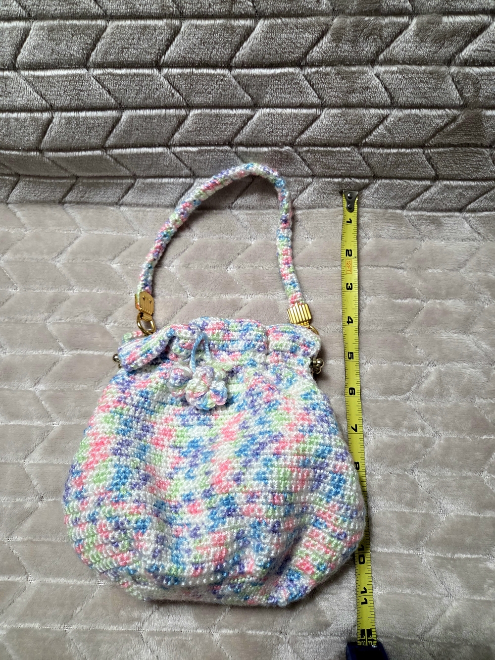 New- Like New Girls Or Womens Pink Handmade Fabric & Crochet Bags Lot - Picture 5 of 7